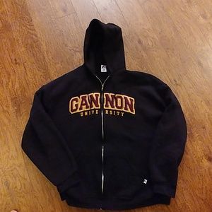 Gannon University zip up hoodie with pockets.